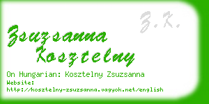 zsuzsanna kosztelny business card